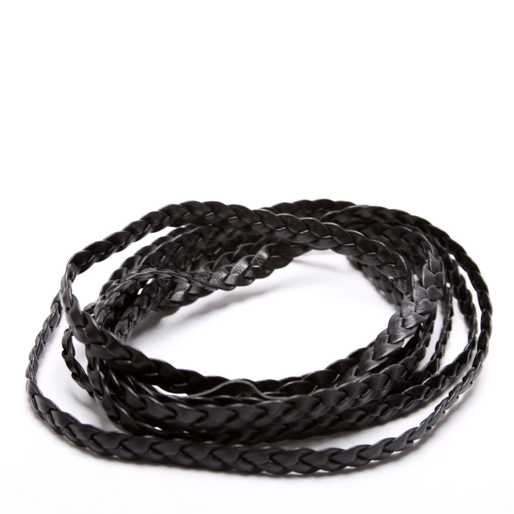 Gucci 105339 Narrow Braided Leather Wrap Around