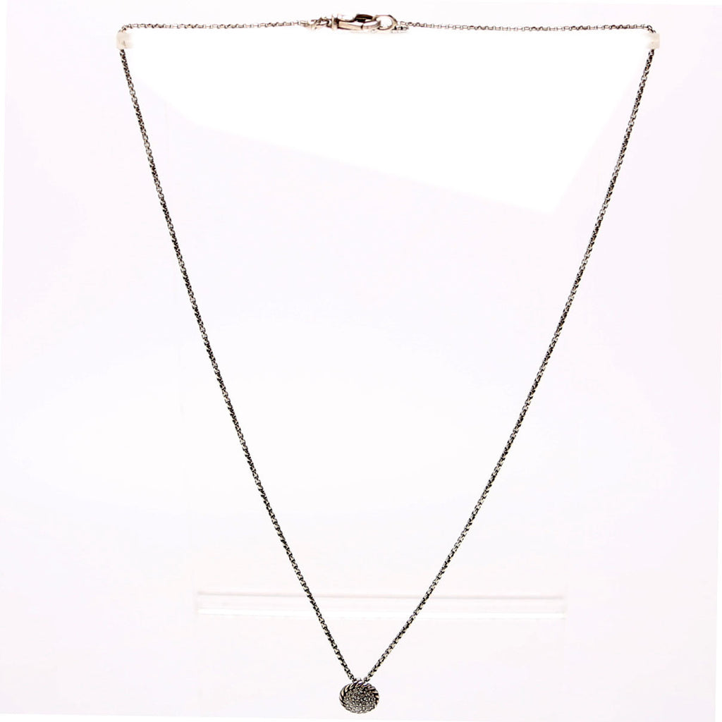 Petite Circle Pendant Pave/925