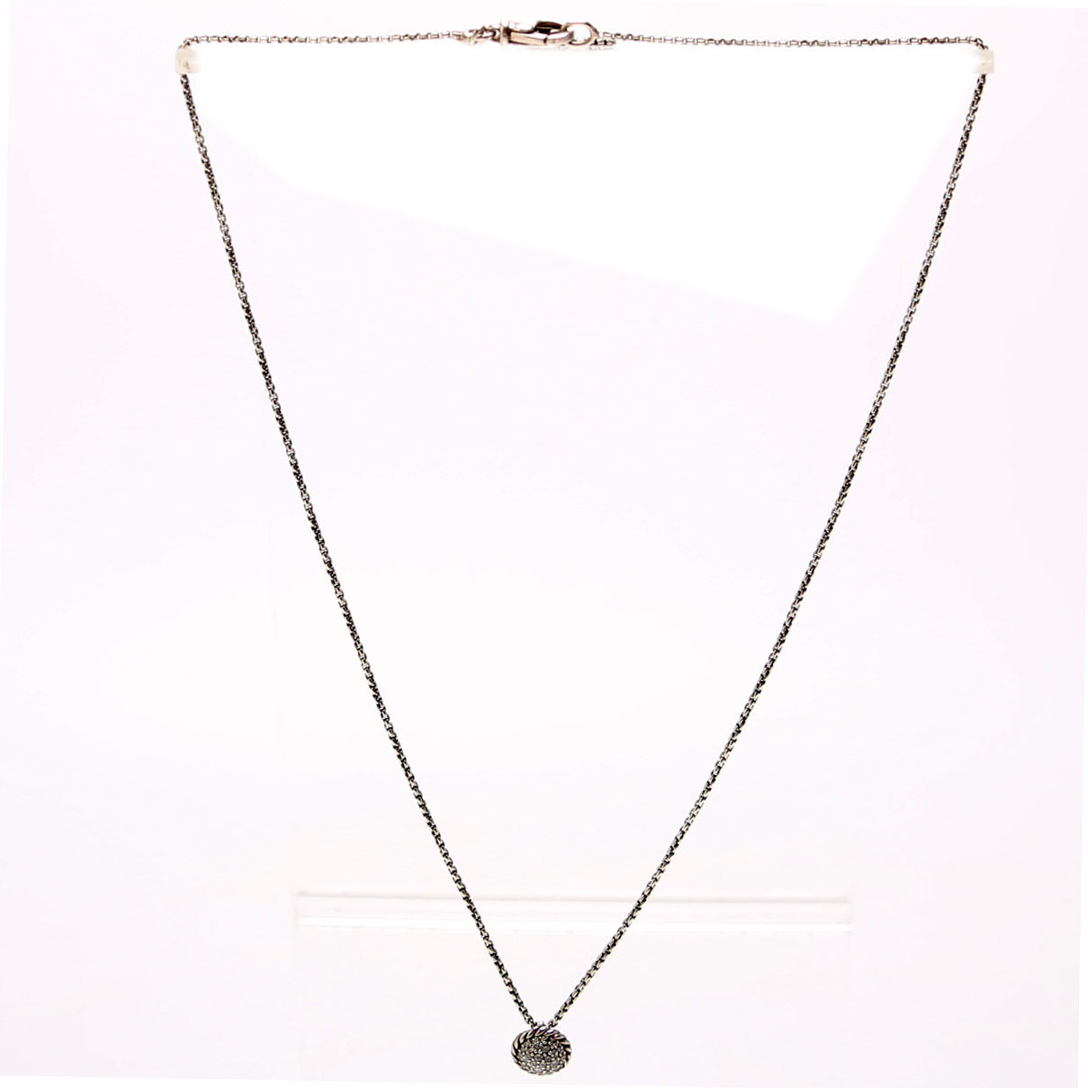 Petite Circle Pendant Pave/925