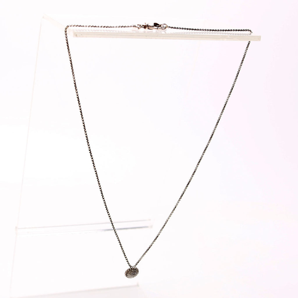 Petite Circle Pendant Pave/925