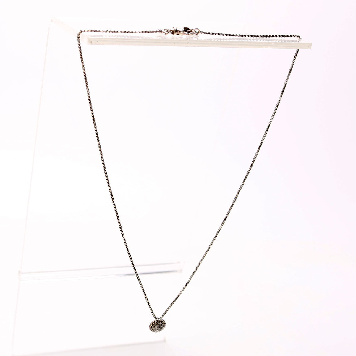 Petite Circle Pendant Pave/925