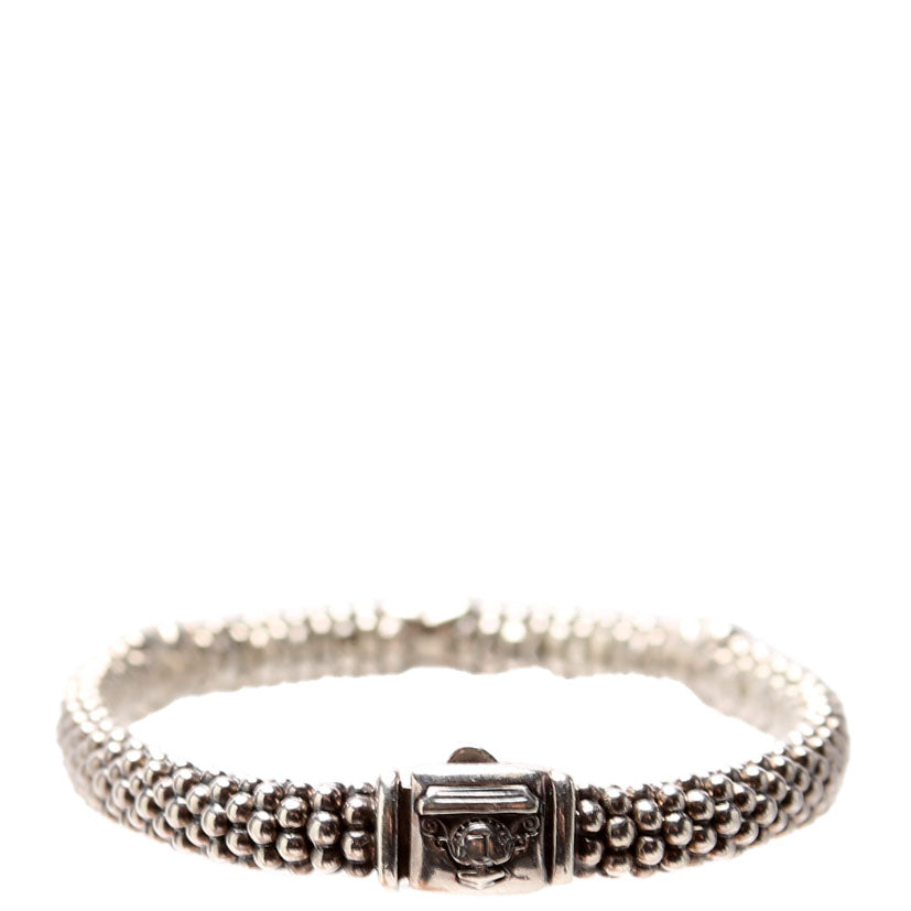 Three Station Caviar Beaded 3MM 925/750/