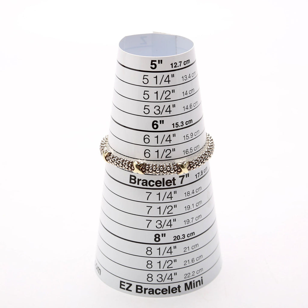 Three Station Caviar Beaded 3MM 925/750/