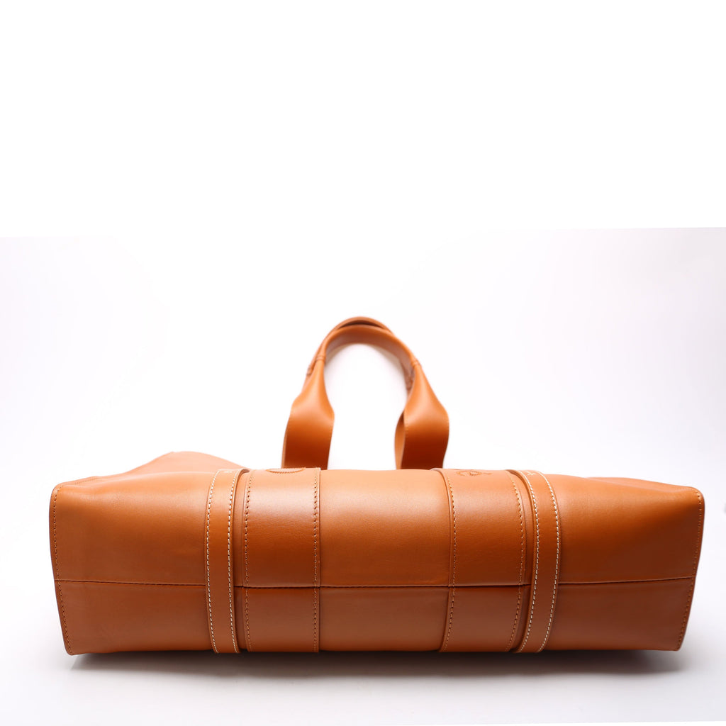 Woody Leather Tote Large Brown