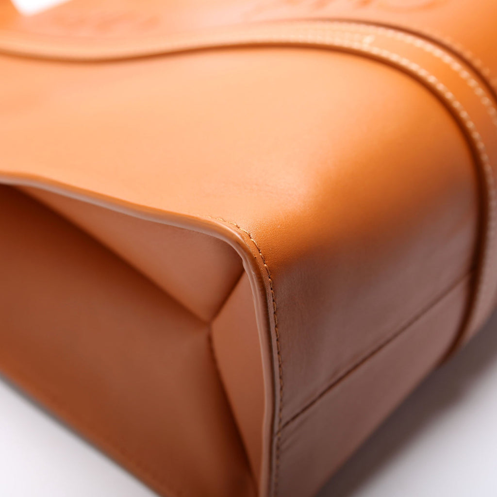Woody Leather Tote Large Brown