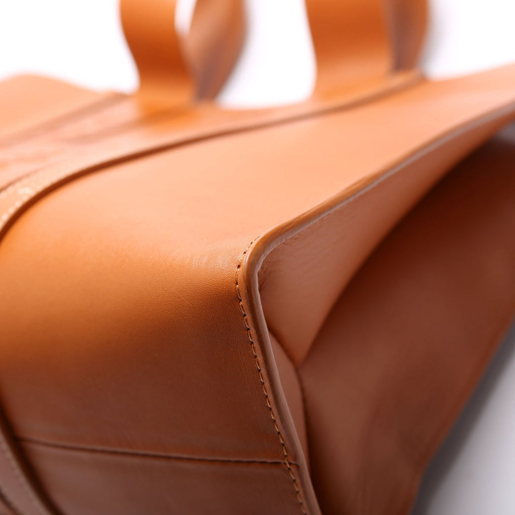 Woody Leather Tote Large Brown