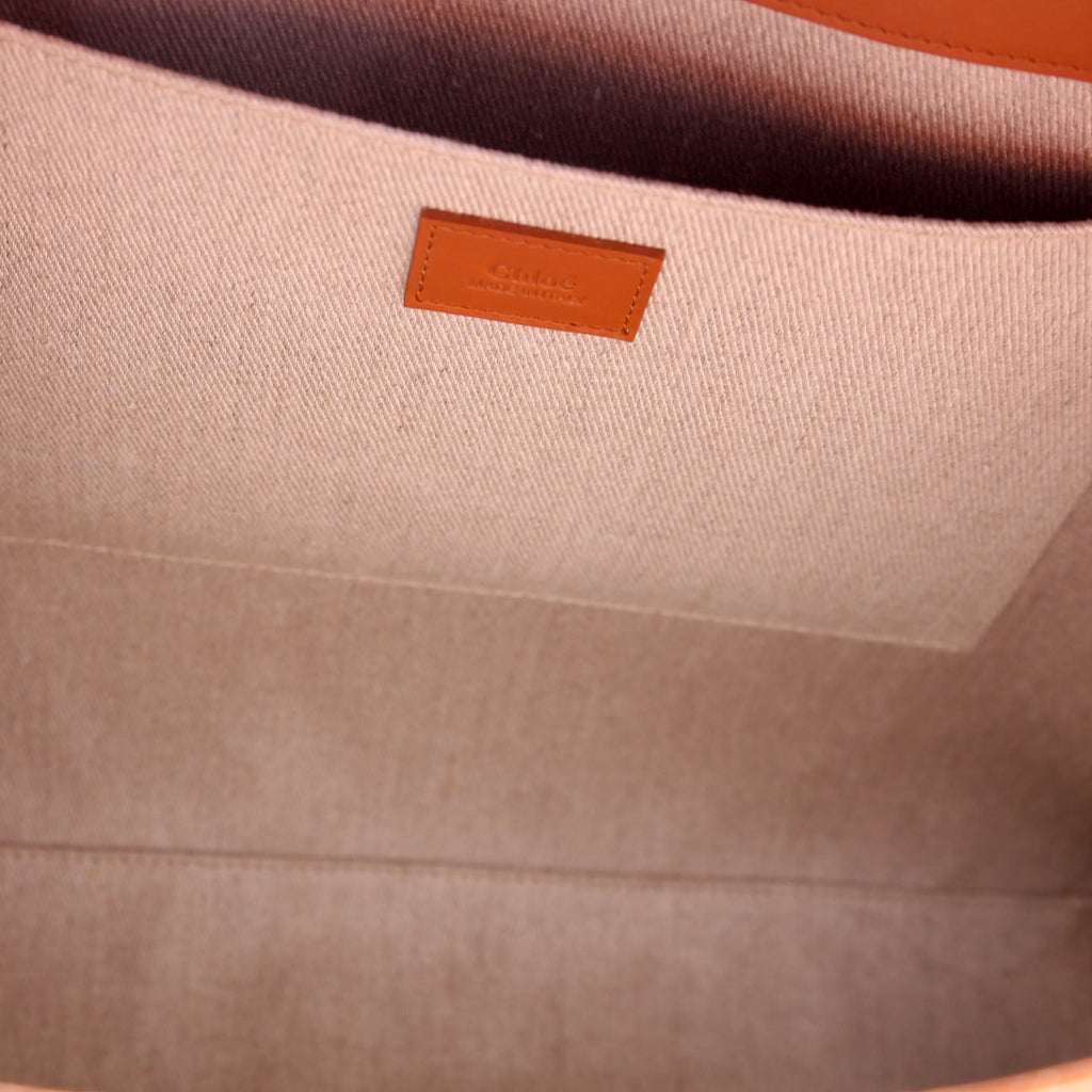 Woody Leather Tote Large Brown