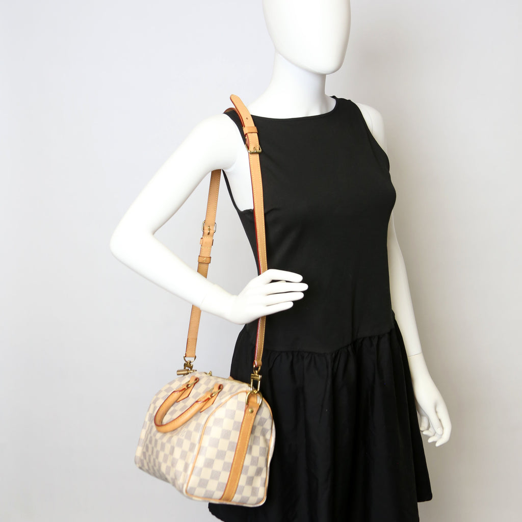 Speedy 25 Bandouliere Damier Azur