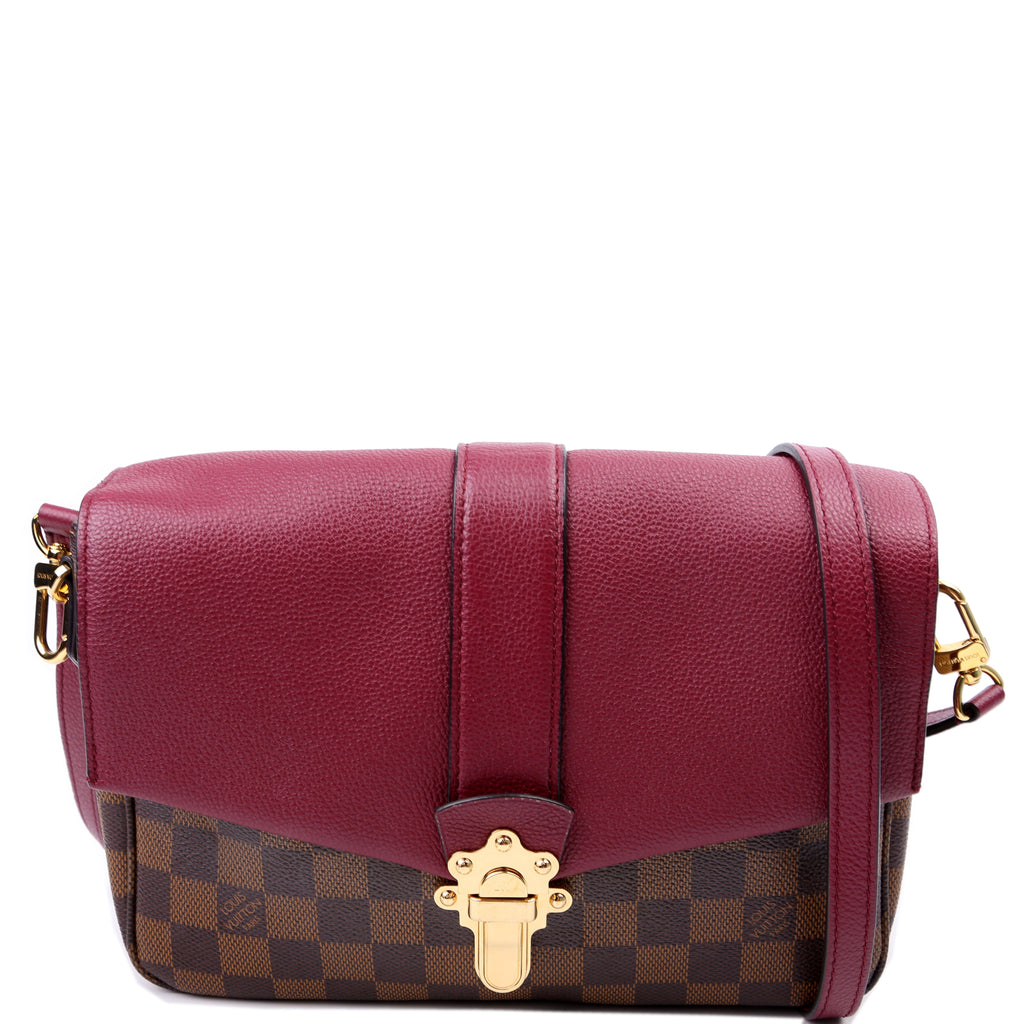 Clapton Crossbody Damier Ebene Burgundy
