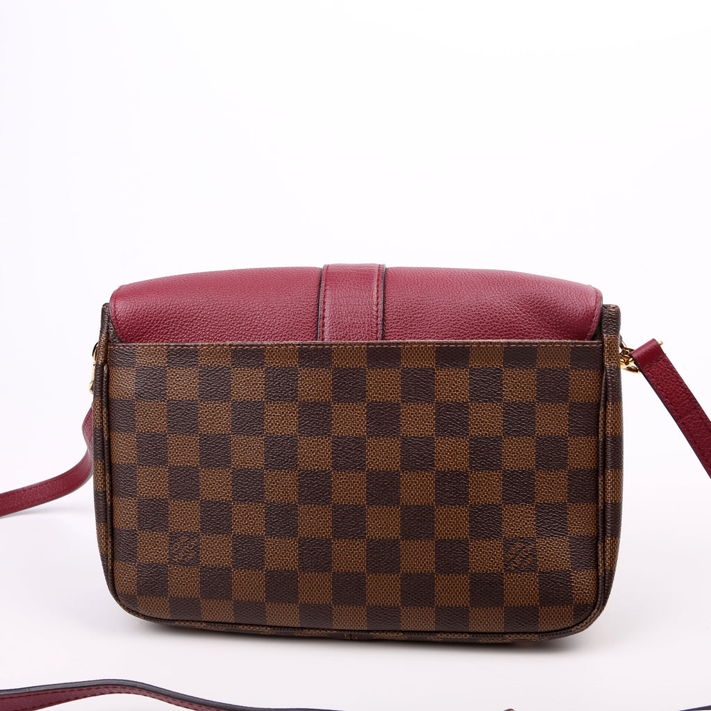 Clapton Crossbody Damier Ebene Burgundy