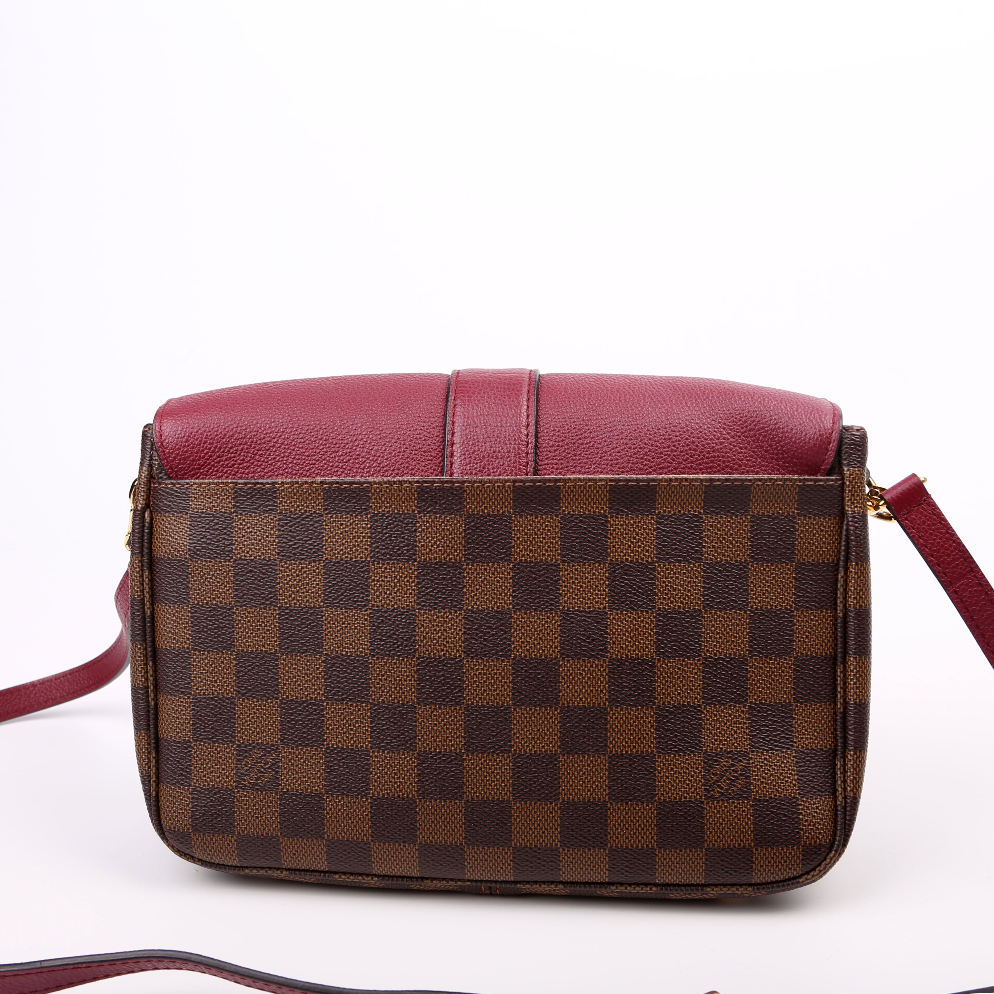 Clapton Crossbody Damier Ebene Burgundy