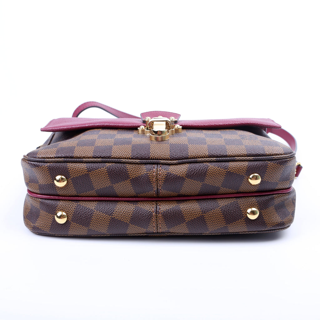 Clapton Crossbody Damier Ebene Burgundy