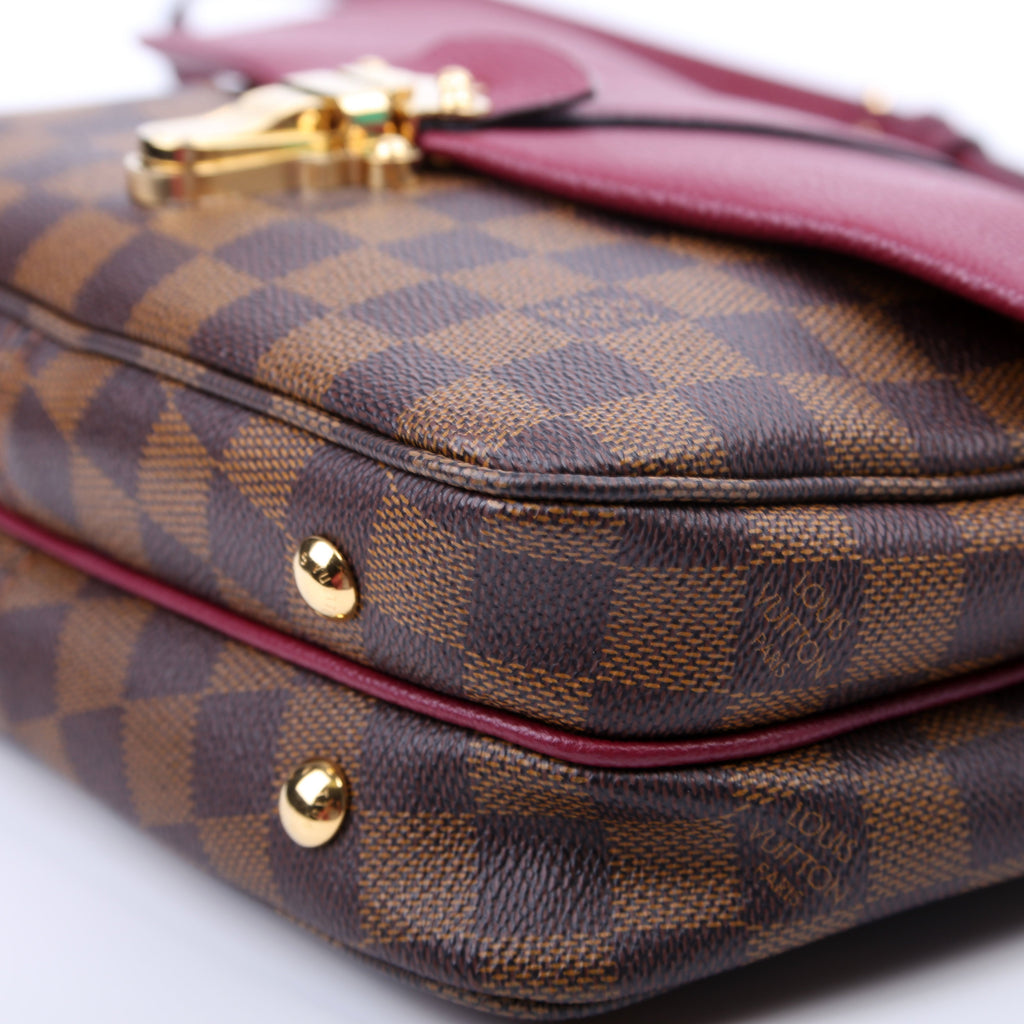 Clapton Crossbody Damier Ebene Burgundy