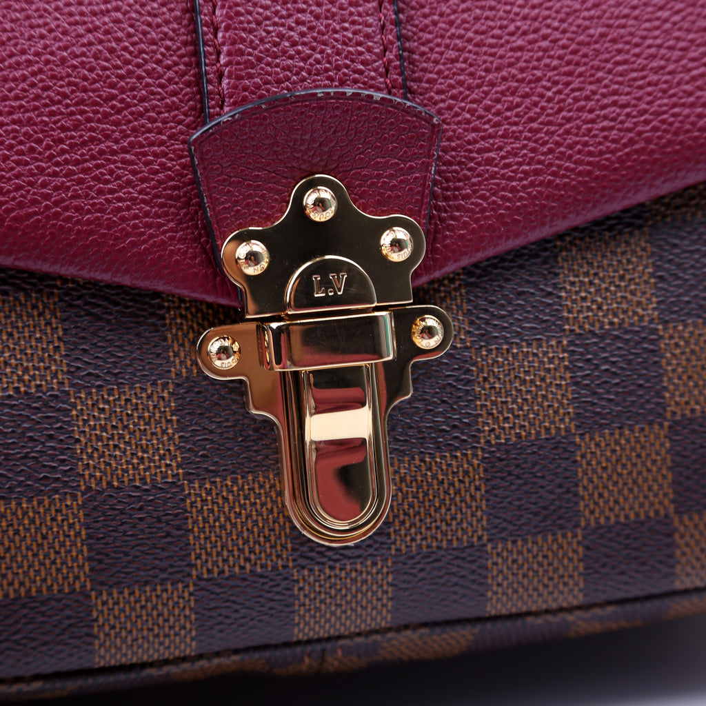 Clapton Crossbody Damier Ebene Burgundy
