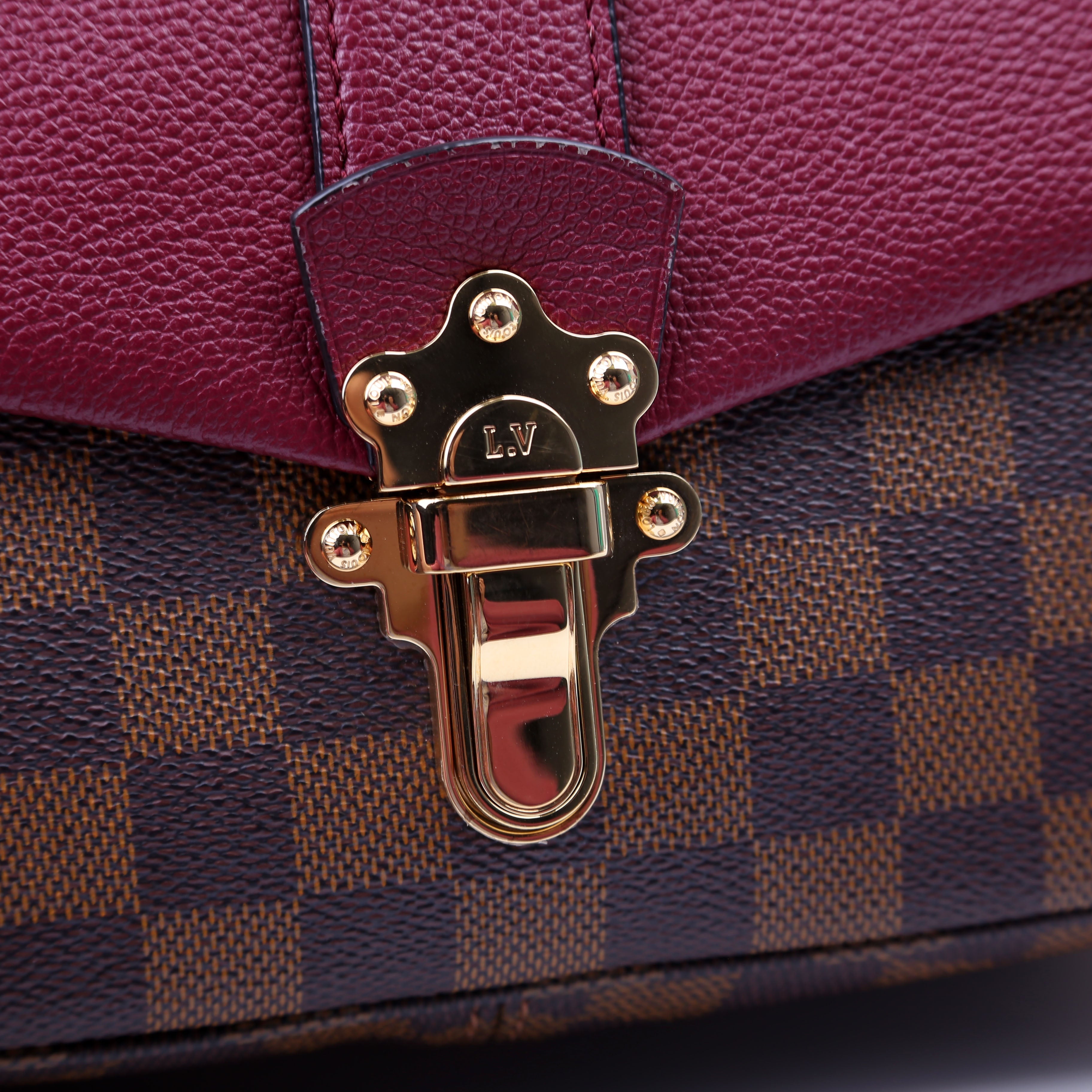 Clapton Crossbody Damier Ebene Burgundy