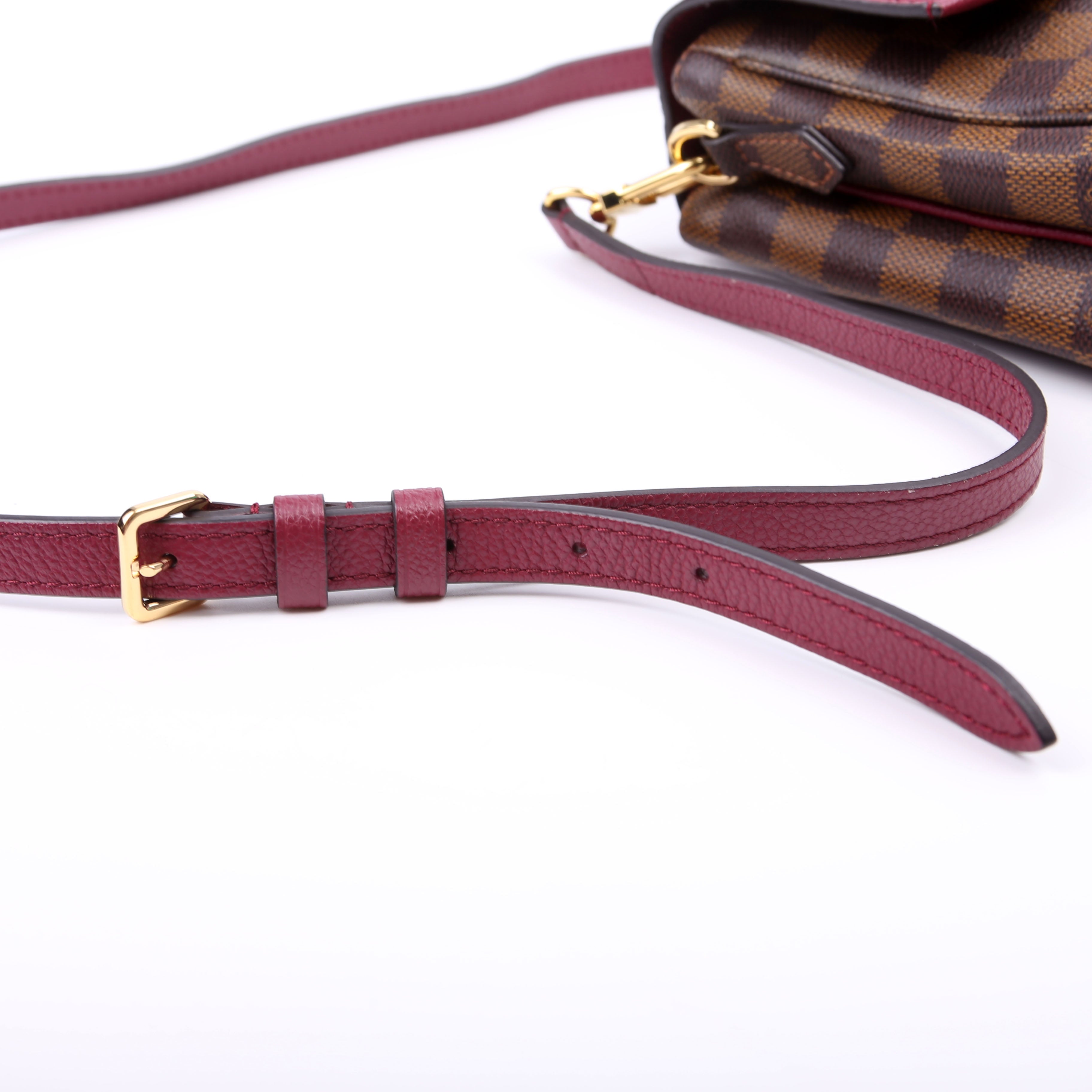 Clapton Crossbody Damier Ebene Burgundy