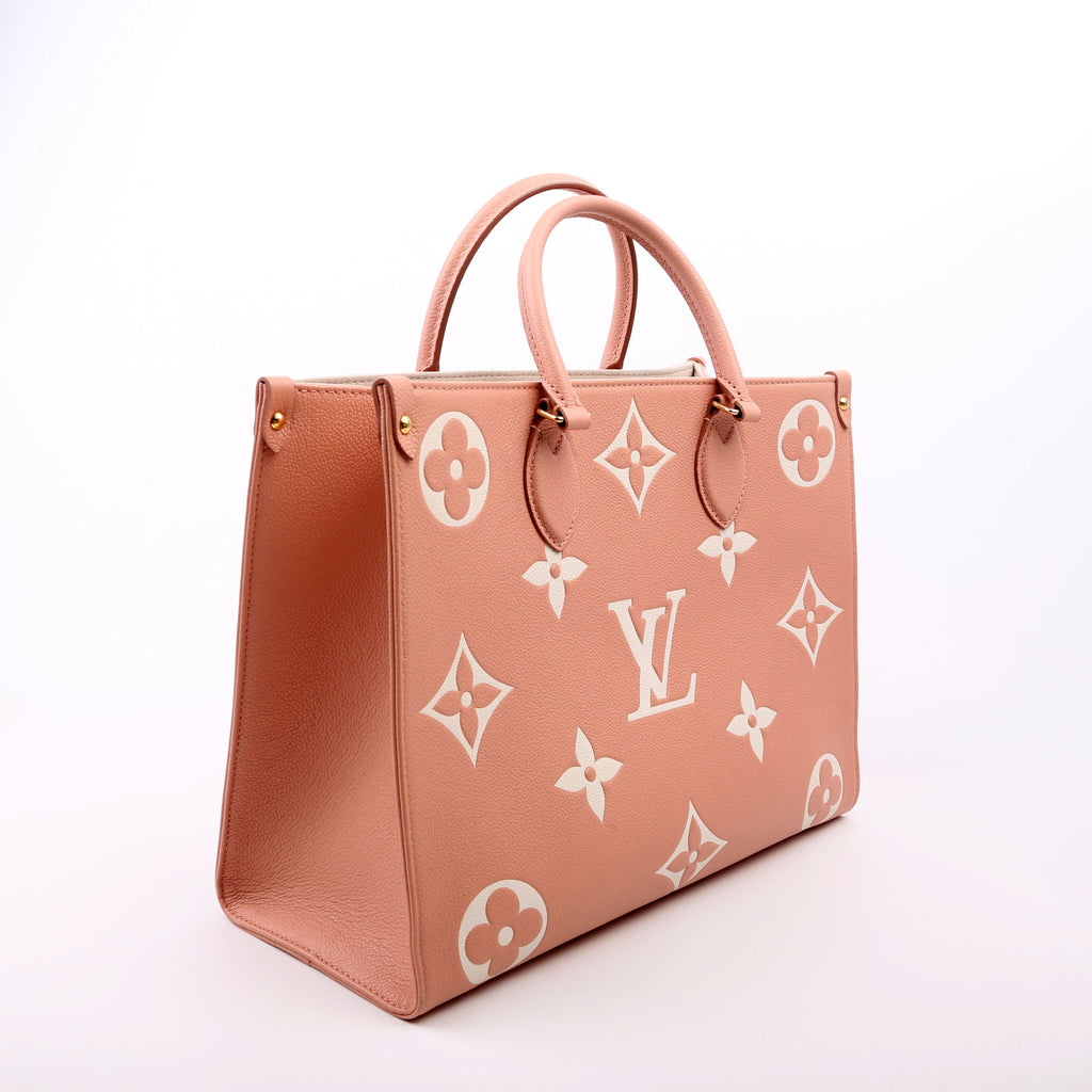 ONTHEGO MM Bicolor Empreinte Giant Monogram Pink