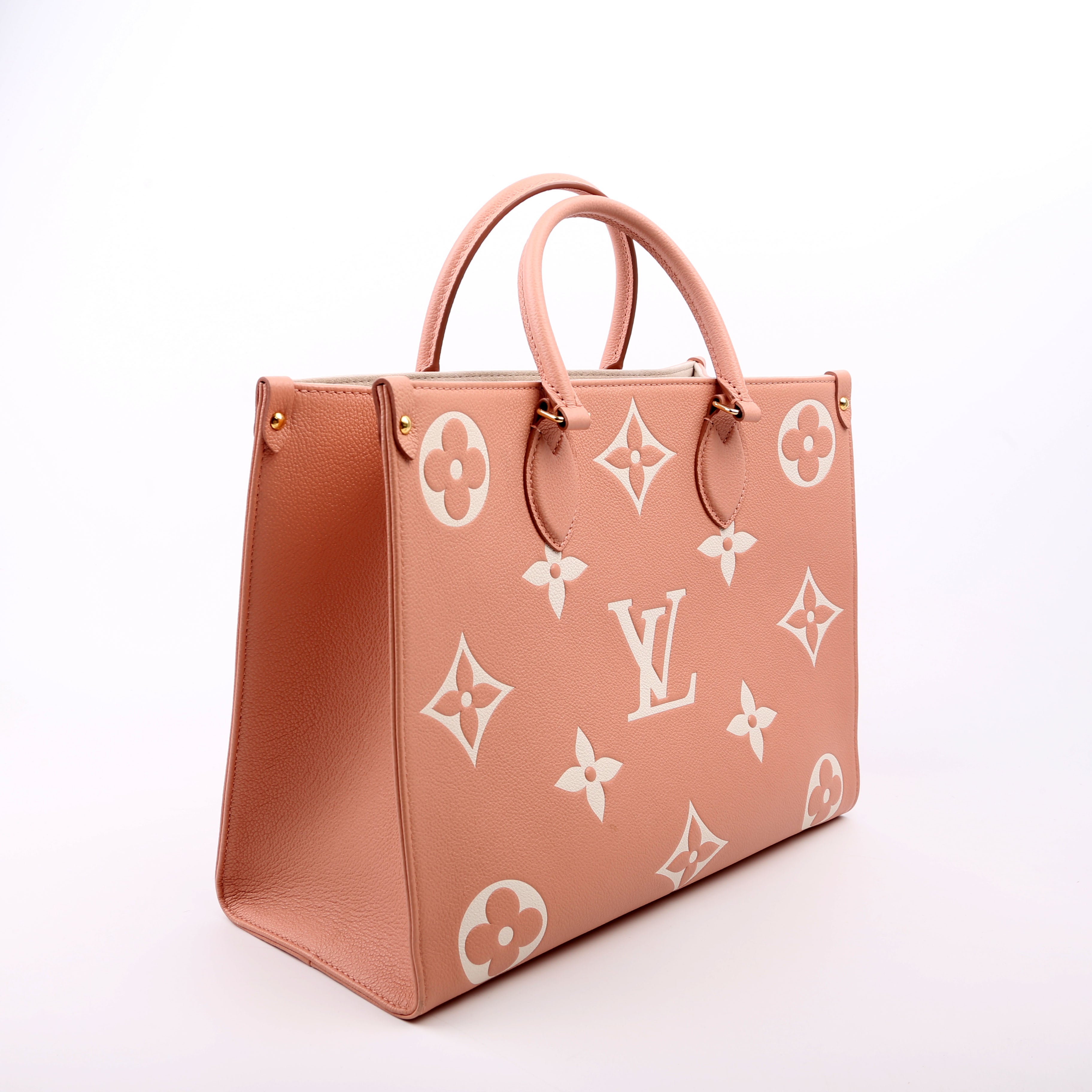 ONTHEGO MM Bicolor Empreinte Giant Monogram Pink