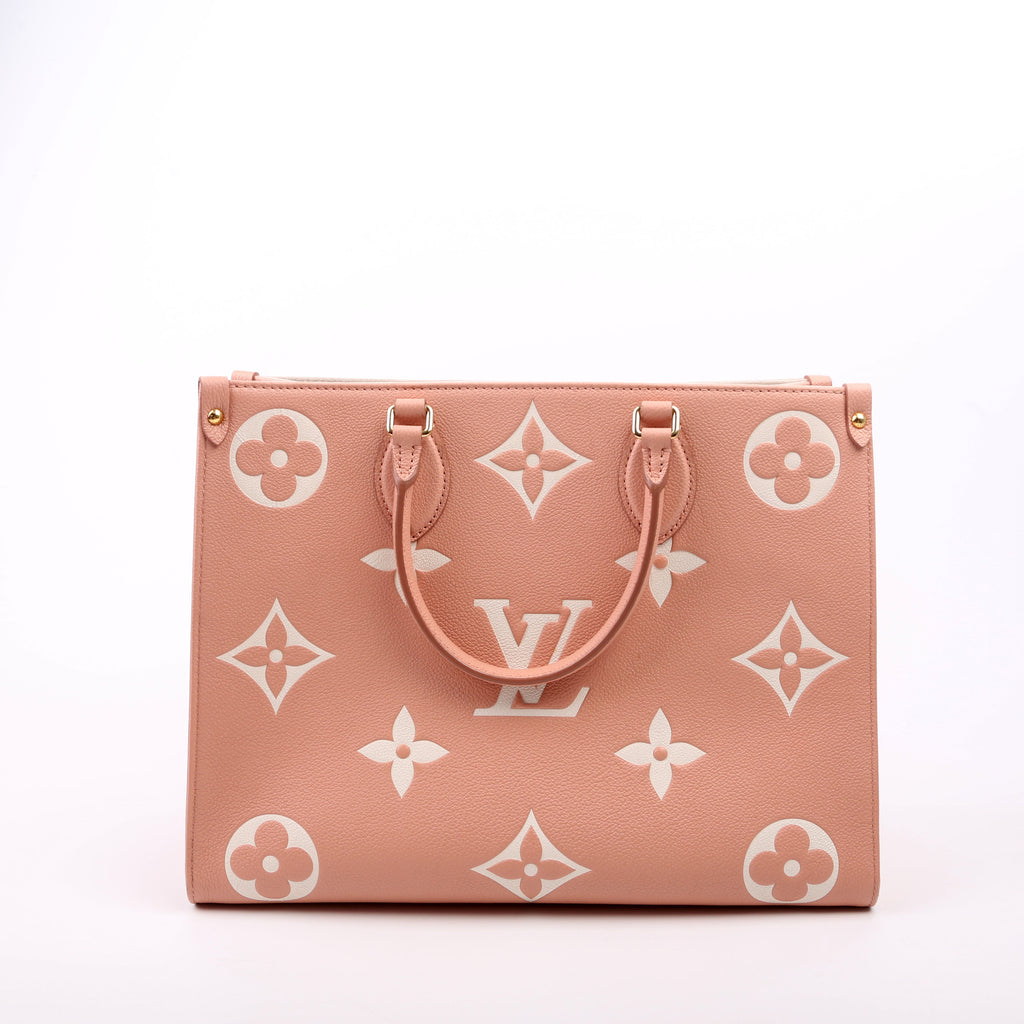 ONTHEGO MM Bicolor Empreinte Giant Monogram Pink