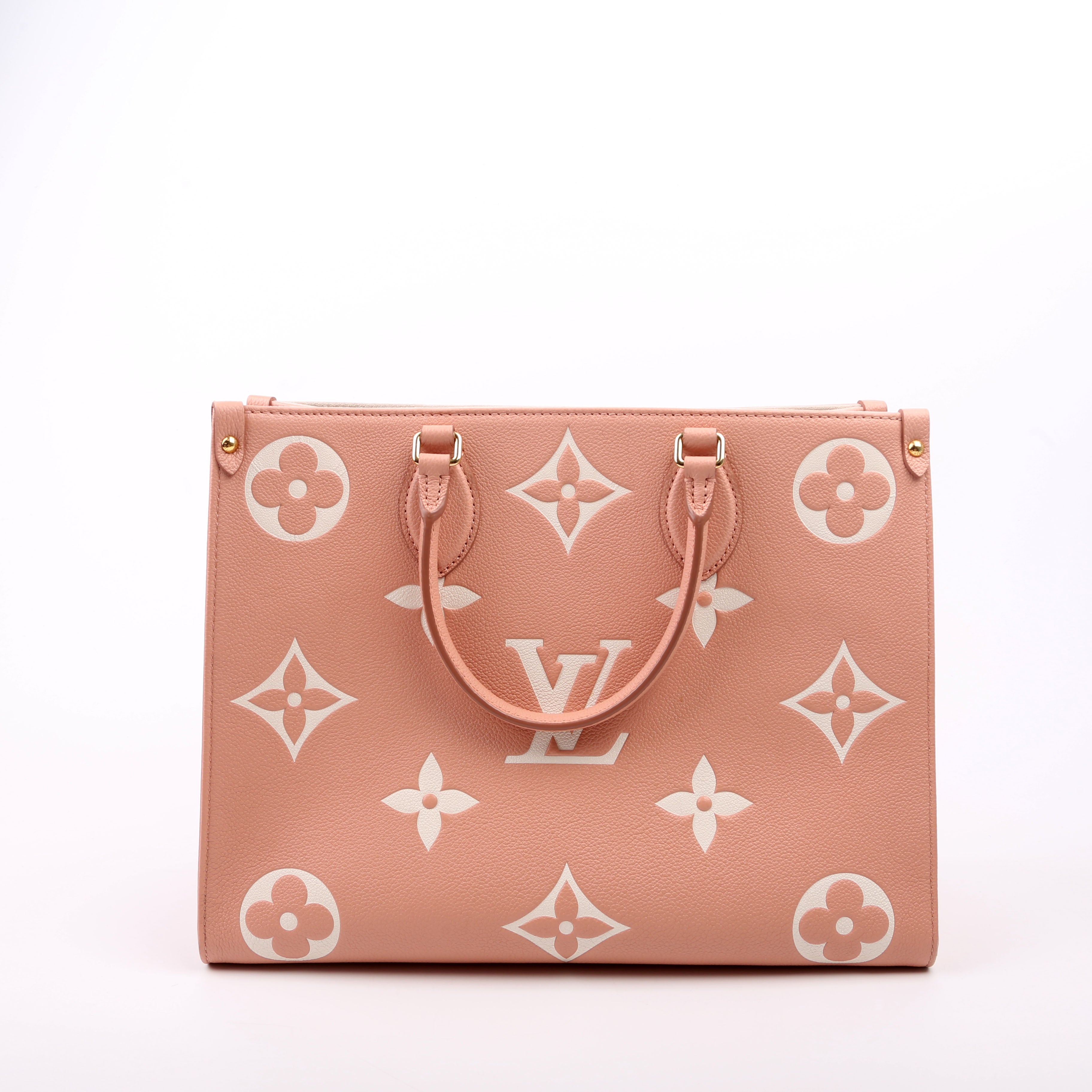 ONTHEGO MM Bicolor Empreinte Giant Monogram Pink