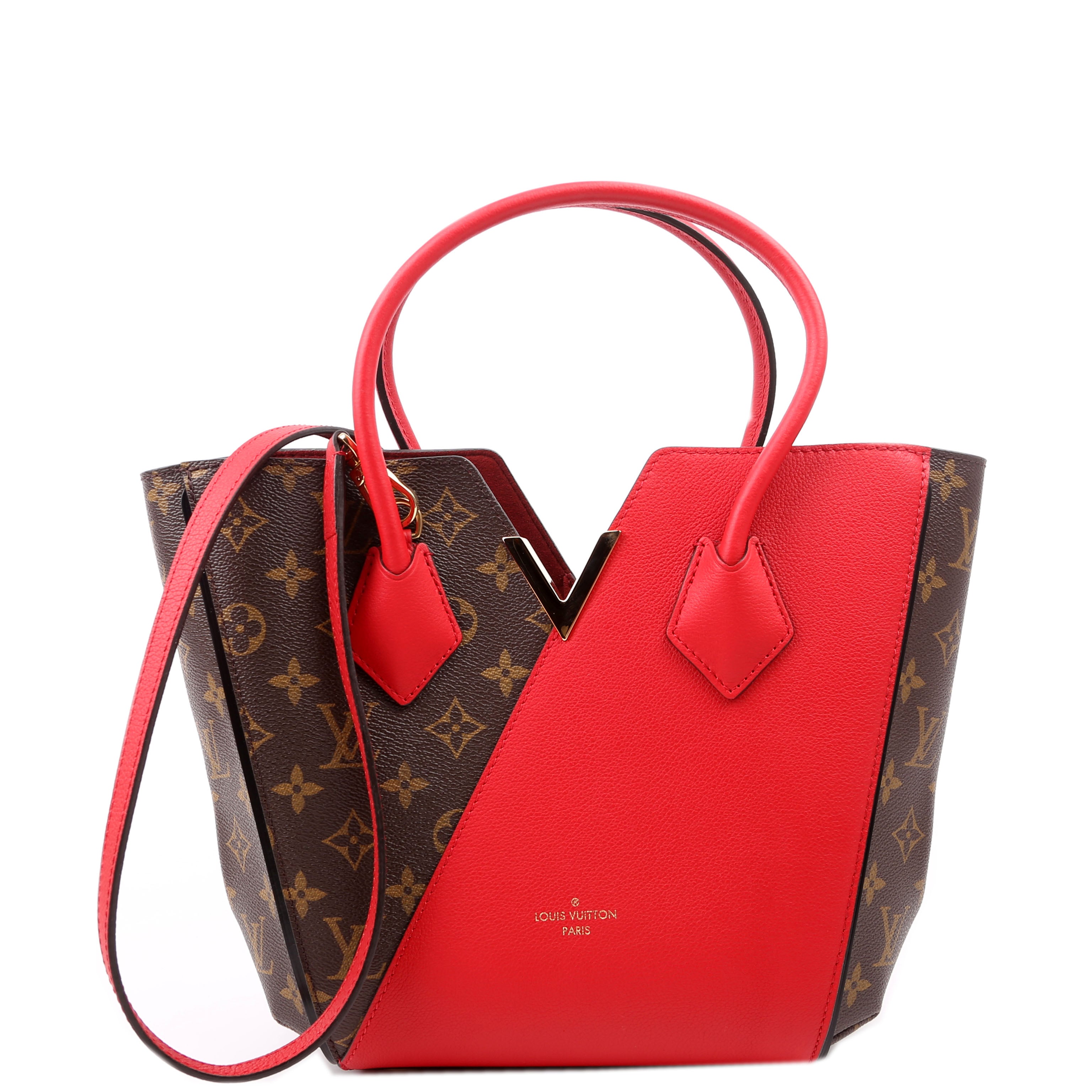 Kimono Tote PM Monogram/Leather Red