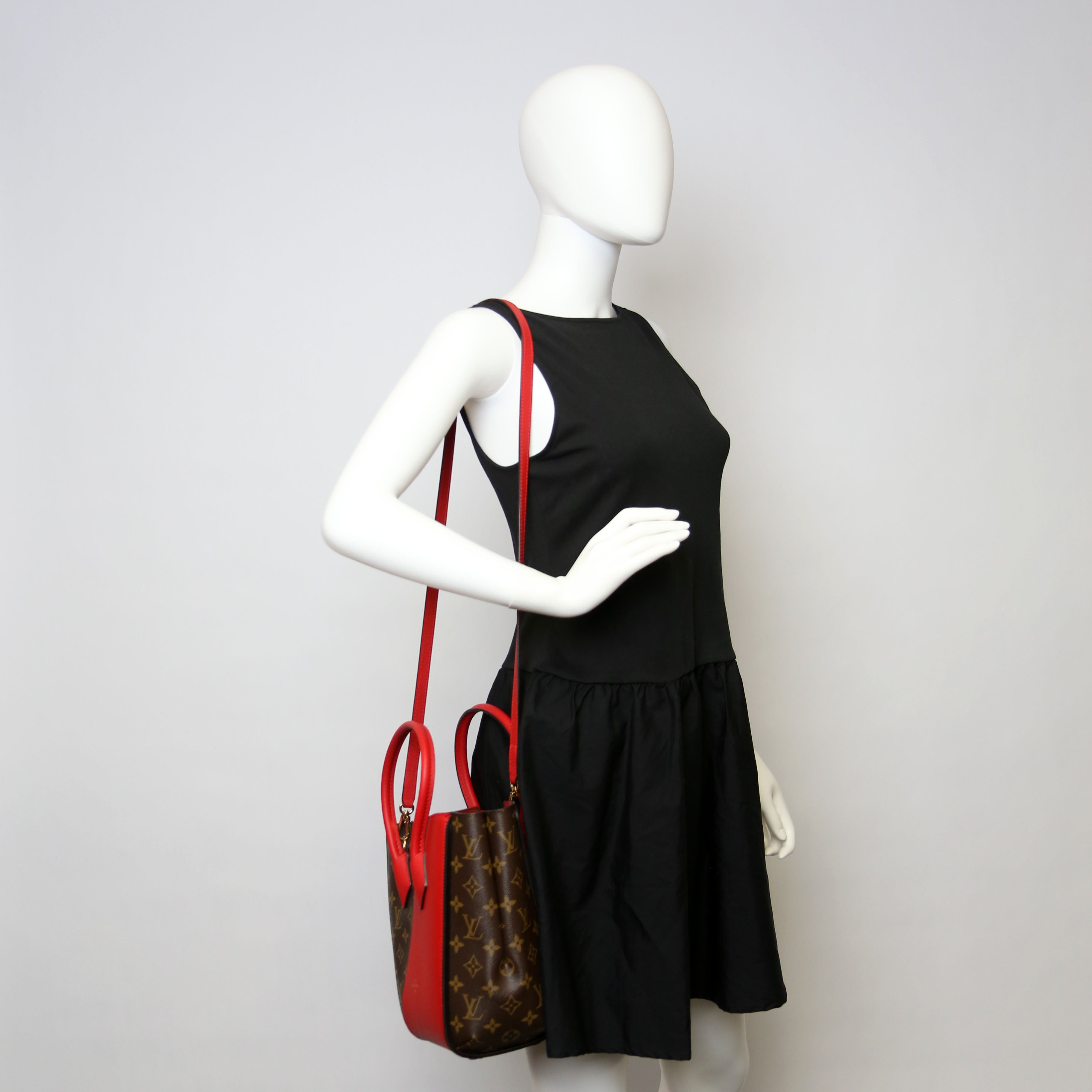 Kimono Tote PM Monogram/Leather Red