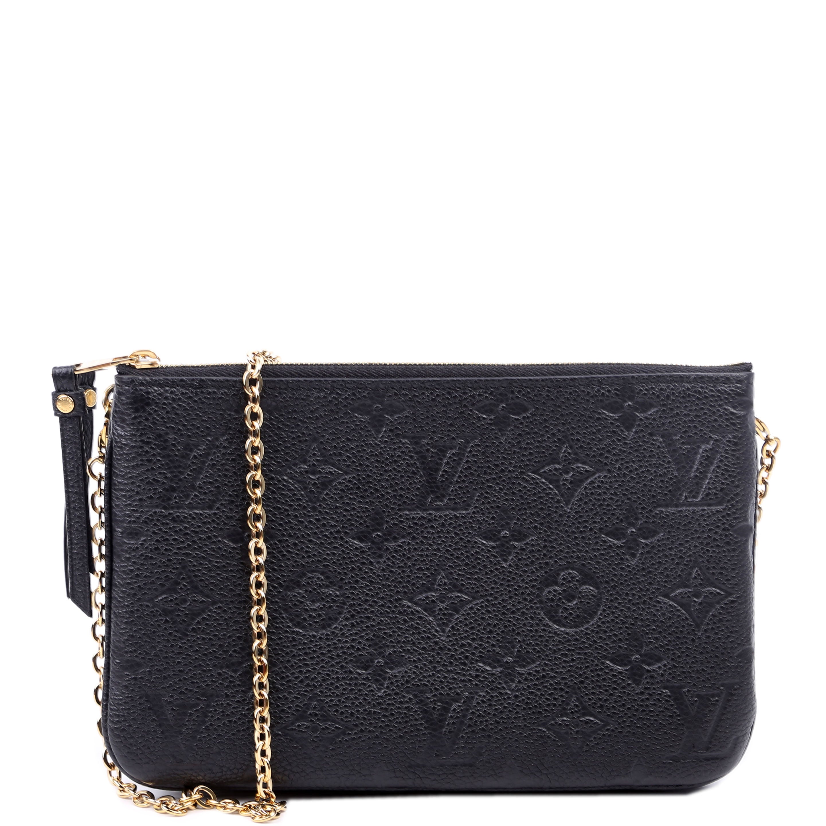Double Zip Pochette Empreinte Black