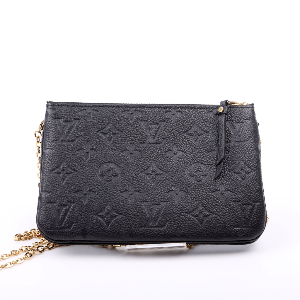 Double Zip Pochette Empreinte Black