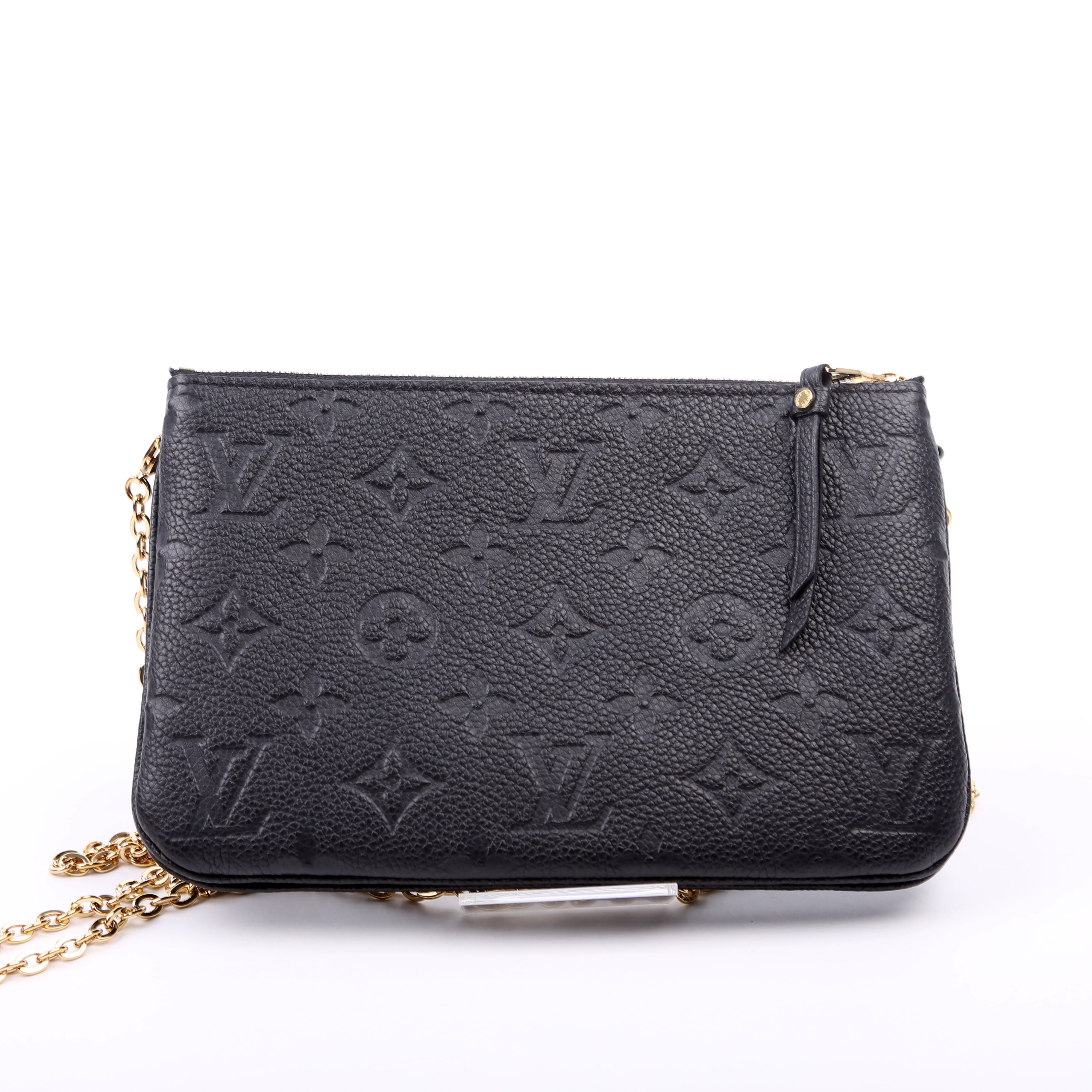 Double Zip Pochette Empreinte Black