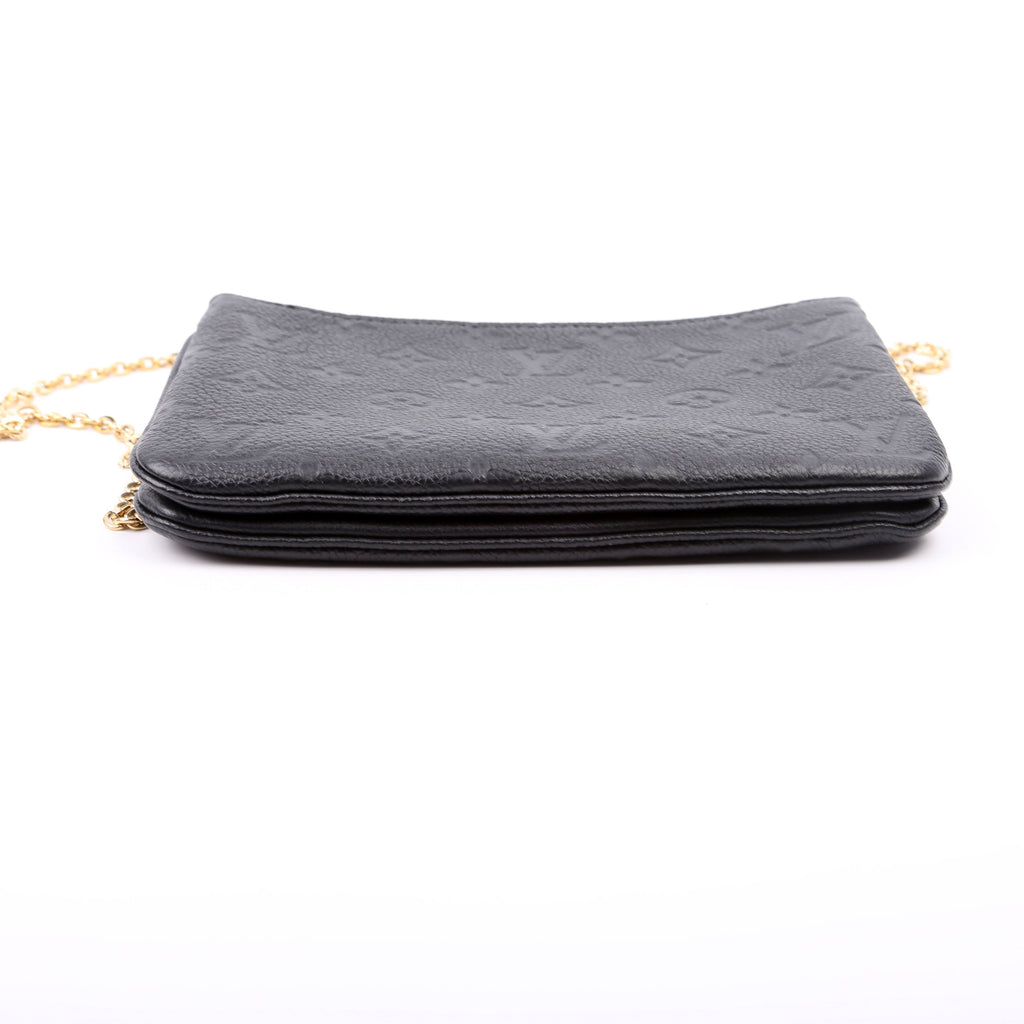 Double Zip Pochette Empreinte Black