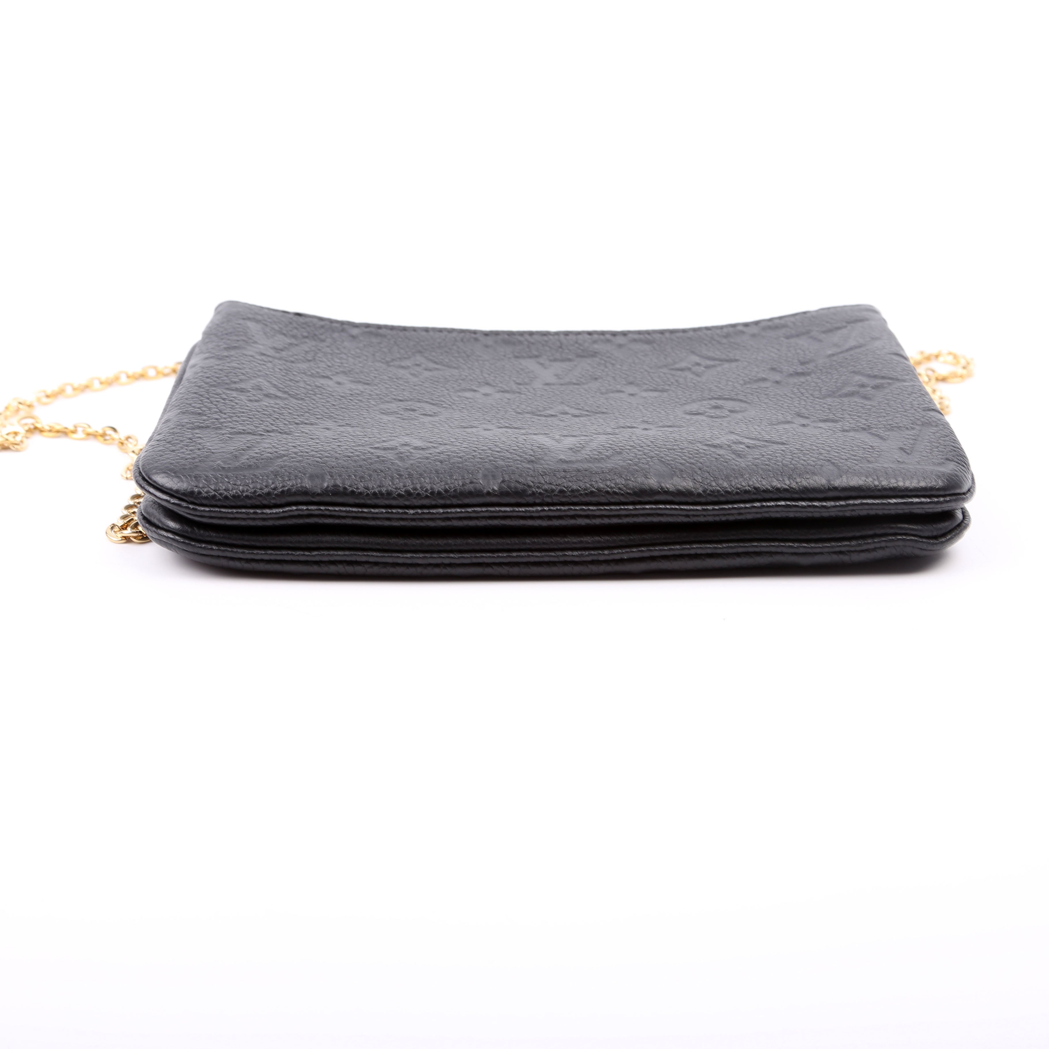 Double Zip Pochette Empreinte Black