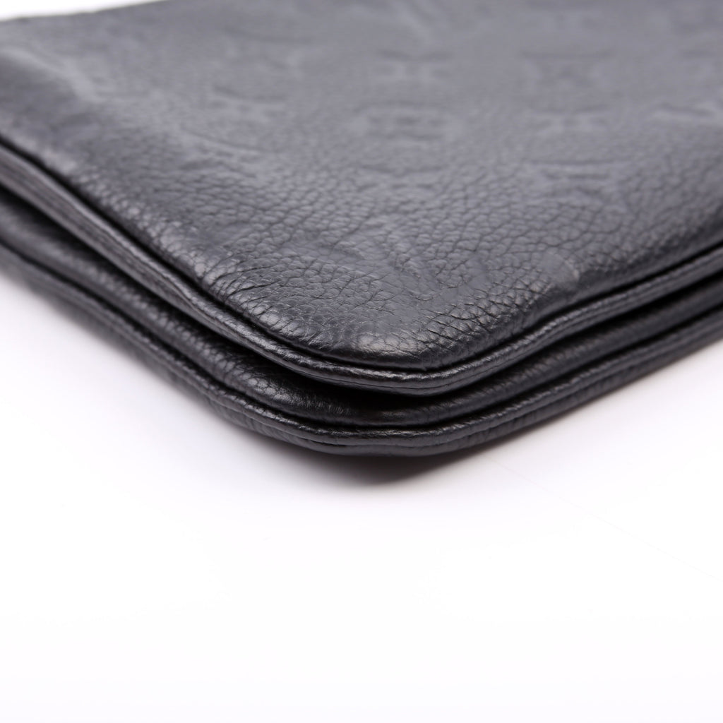 Double Zip Pochette Empreinte Black