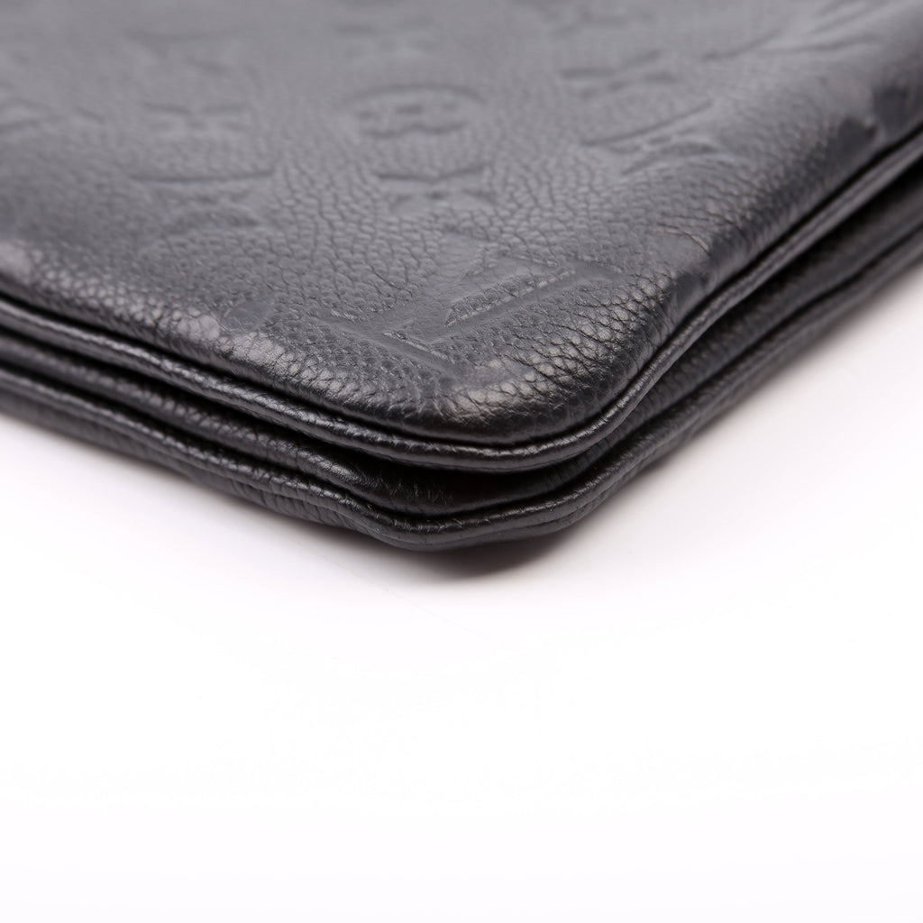 Double Zip Pochette Empreinte Black