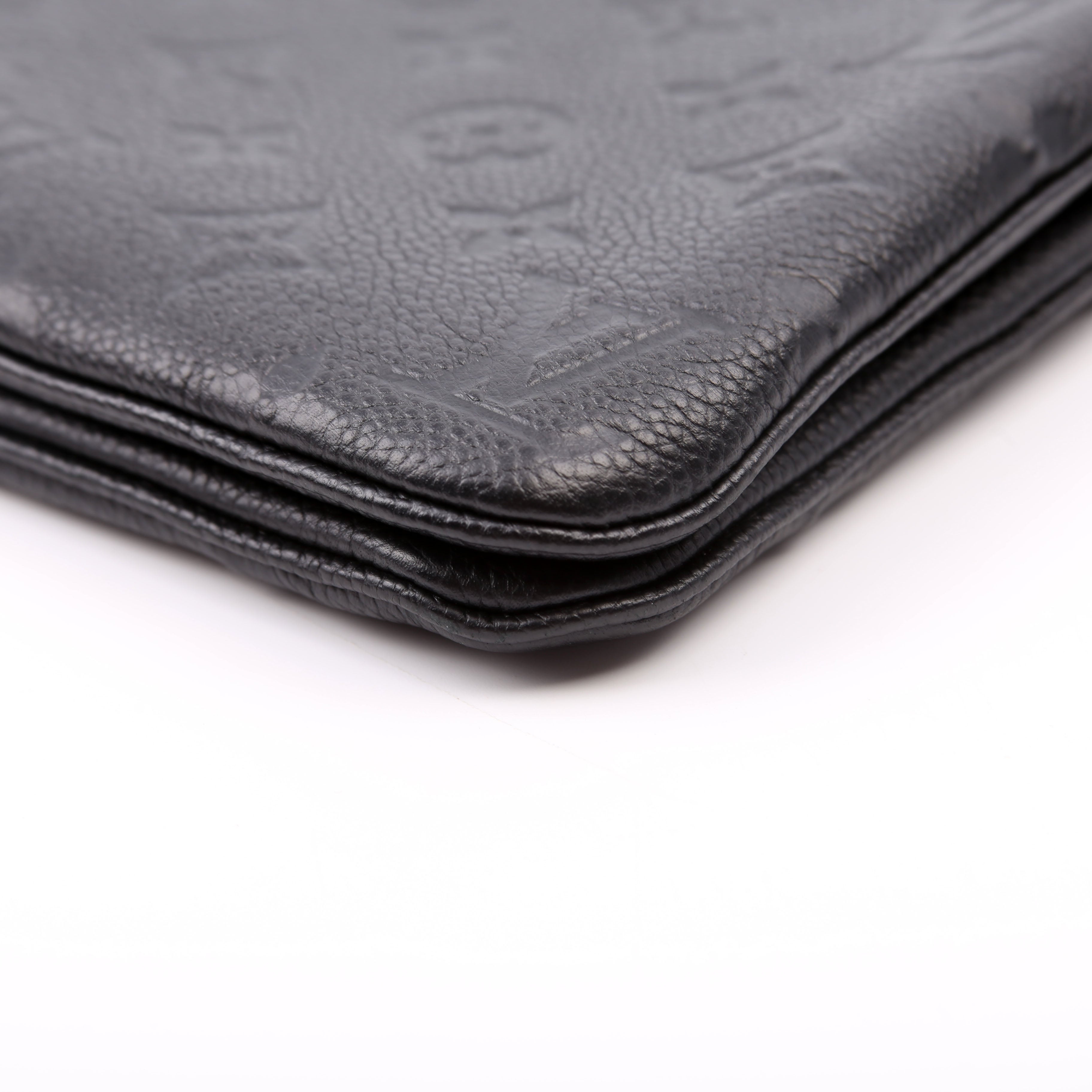 Double Zip Pochette Empreinte Black
