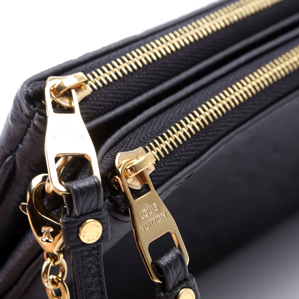 Double Zip Pochette Empreinte Black