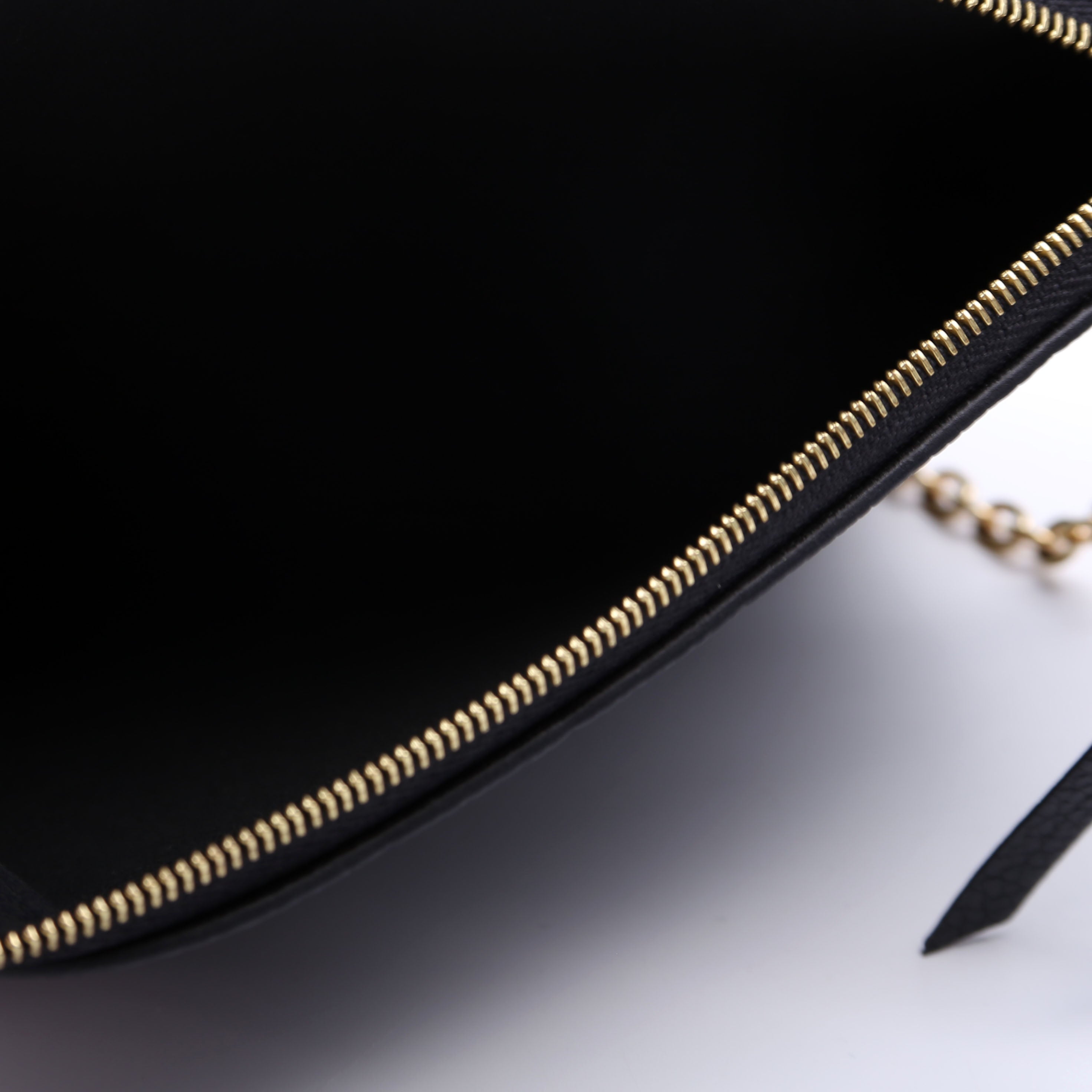 Double Zip Pochette Empreinte Black
