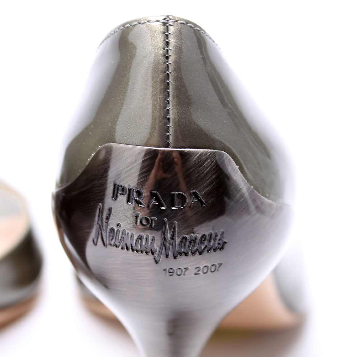 X Neiman Marcus Open Toe D'Orsay Patent Size 38.5