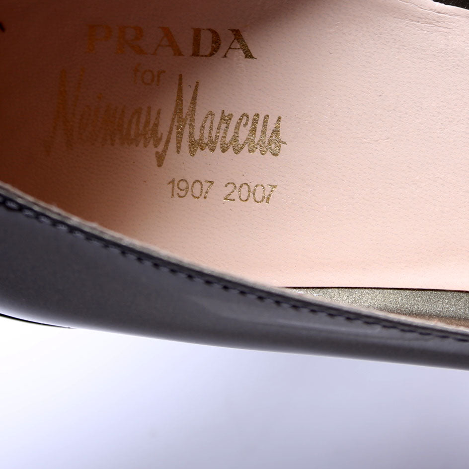 X Neiman Marcus Open Toe D'Orsay Patent Size 38.5
