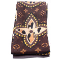 LV World Bandeau Silk Scarf Brown