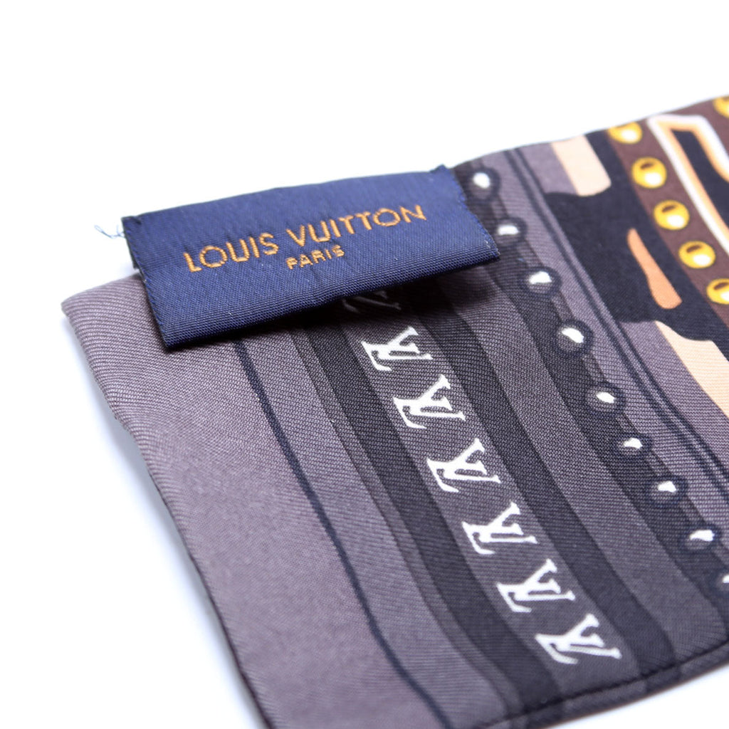 LV World Bandeau Silk Scarf Brown