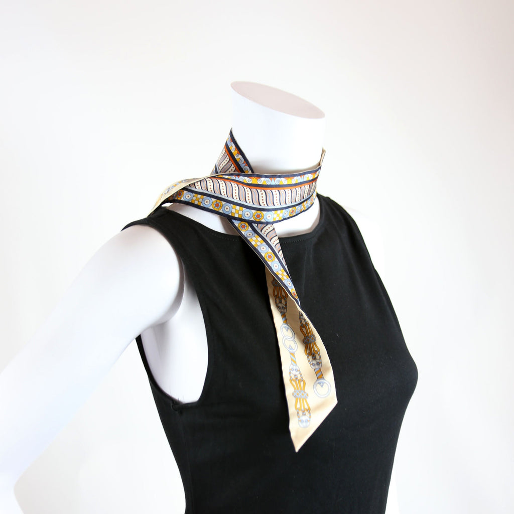 Harnais En Rosace Twilly 86 Silk Scarf Beige/Multicolor