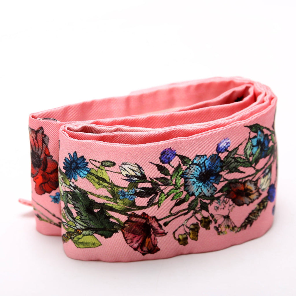 Toile De Jouy Mitzah Twilly Silk Scarf Pink/Multicolor