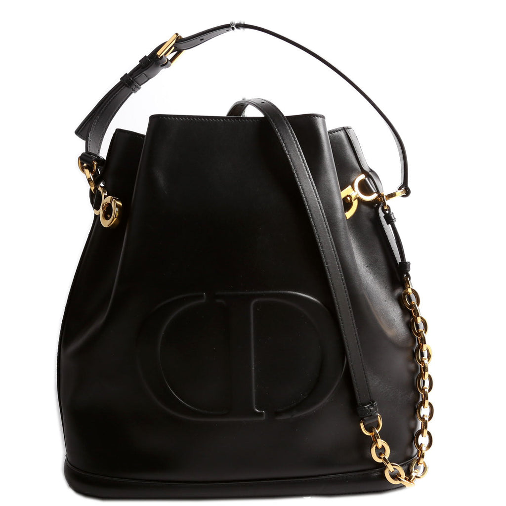 CD Embossed C'Est Bucket Bag Medium Black