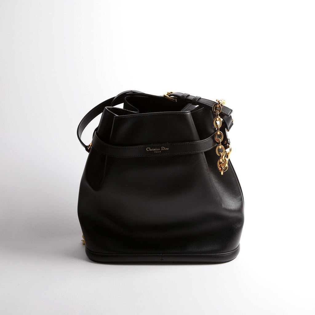 CD Embossed C'Est Bucket Bag Medium Black