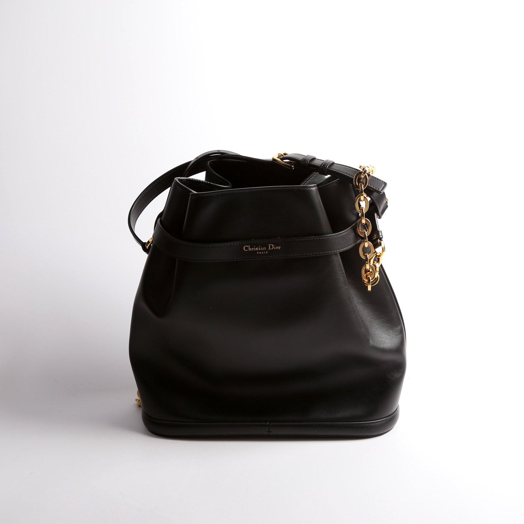 CD Embossed C'Est Bucket Bag Medium Black