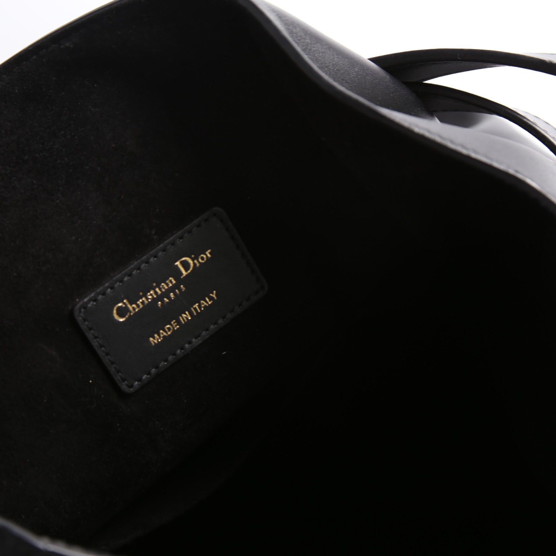 CD Embossed C'Est Bucket Bag Medium Black