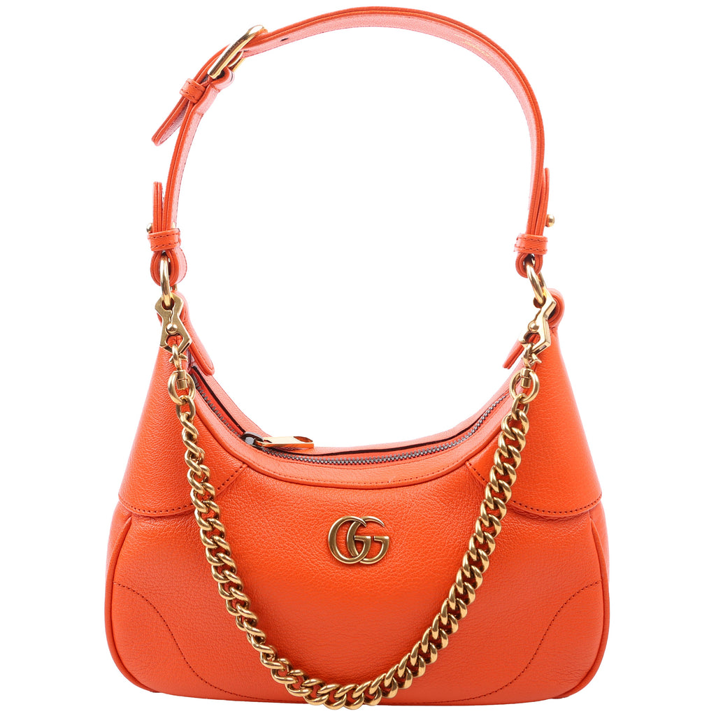 731817 Aphrodite Leather Small Shoulder Bag Orange