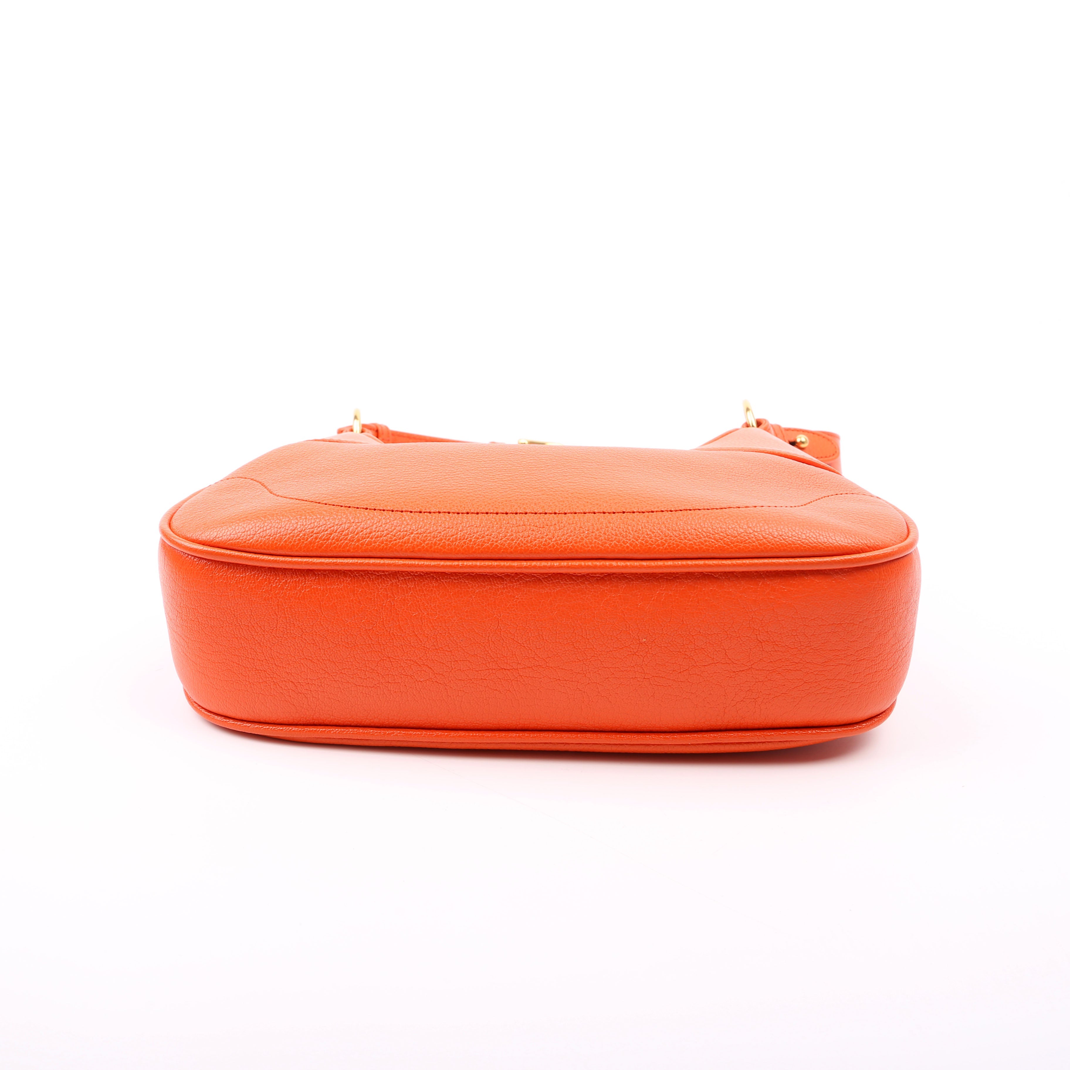 731817 Aphrodite Leather Small Shoulder Bag Orange