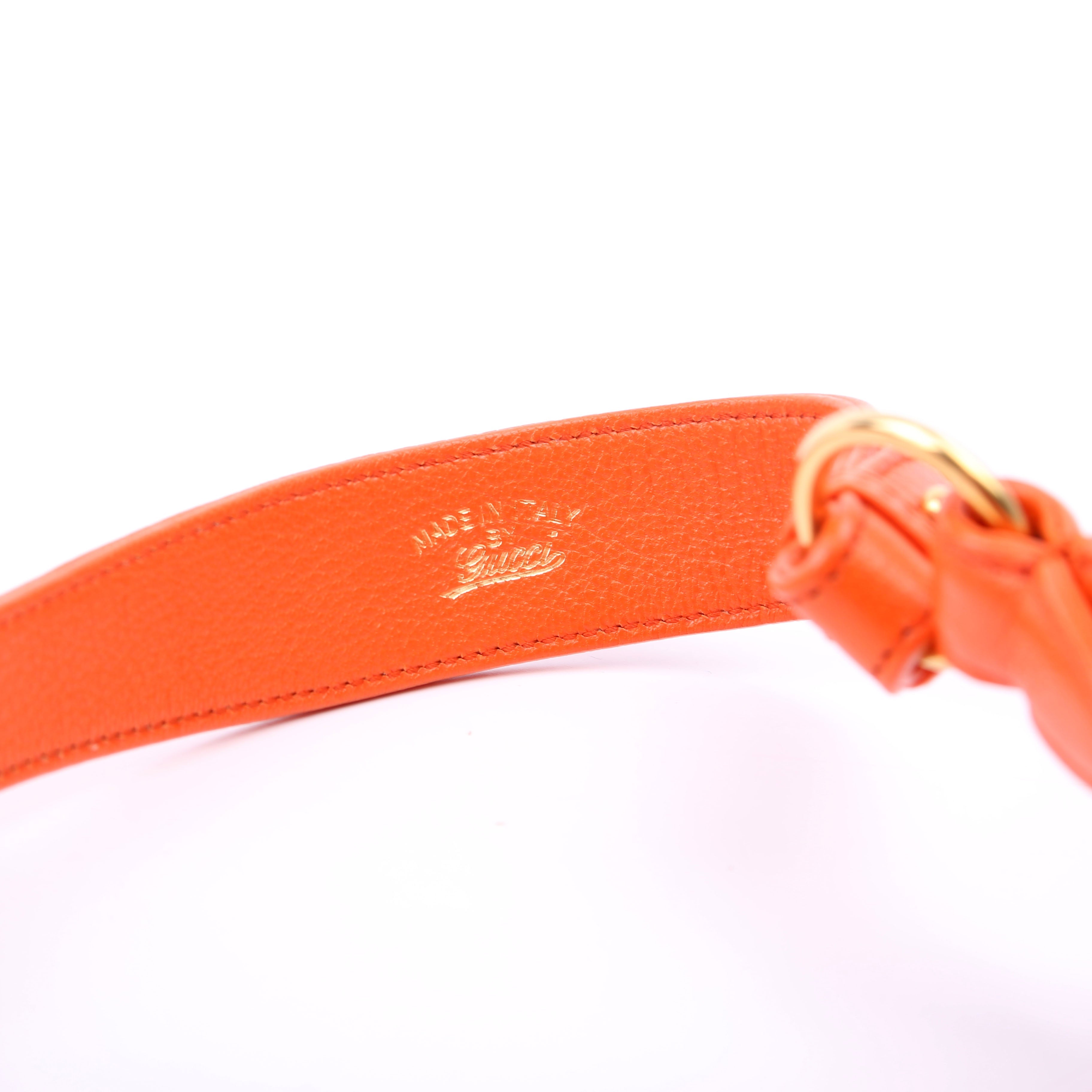 731817 Aphrodite Leather Small Shoulder Bag Orange