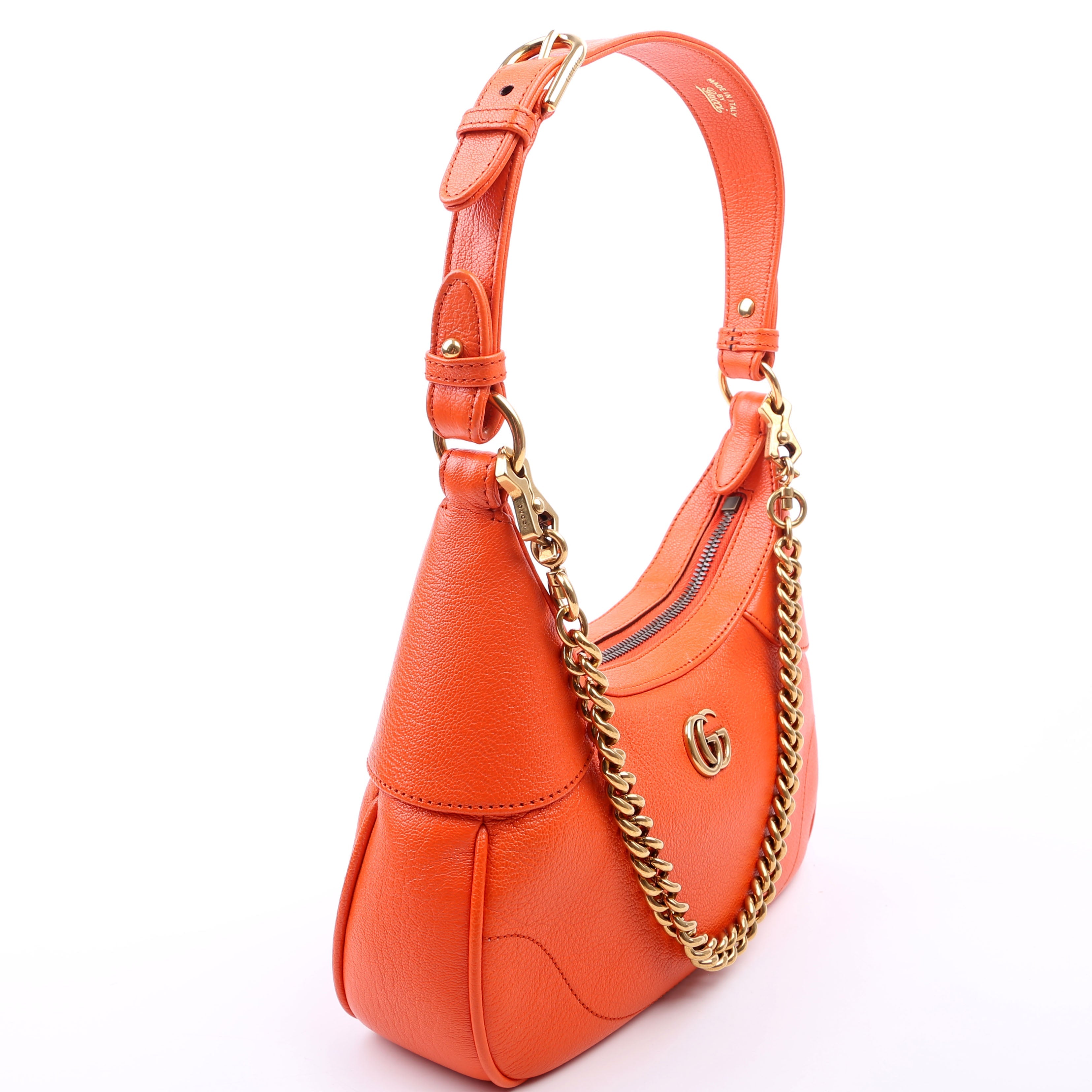 731817 Aphrodite Leather Small Shoulder Bag Orange